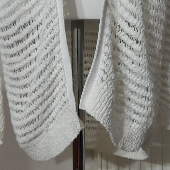 White Cable Knit Midi Cardigan - Picture 6 of 10